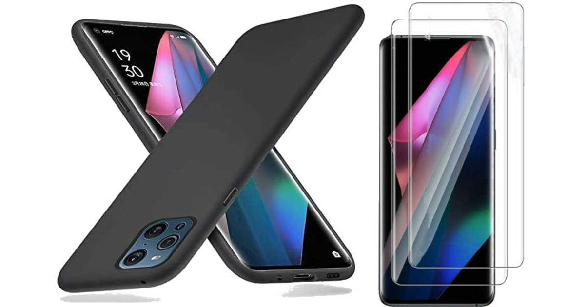 Coque Souple TPU Noir + Verre Trempé Pour Oppo Find X3 Neo - Protection Complète Little Boutik